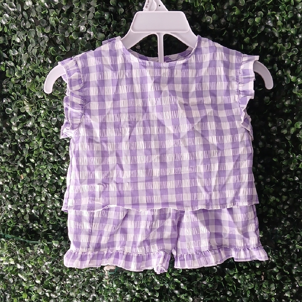 SHEIN Lilac Checkered Kids Blouse